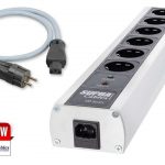 SUPRA MD06-EU Mk3.1 sieťový rozvádzací blok + SUPRA LoRad 2.5 CS–EU magneticky tienený sieťový kábel s prierezom 3×2,5mm2