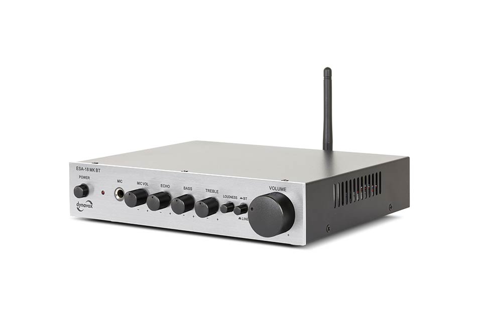 dynavox-esa-18-mk-bt-stereo-zosilnovac-silver Dynavox ESA-18 MK BT kompaktný stereo zosilňovač – Obrázok 1