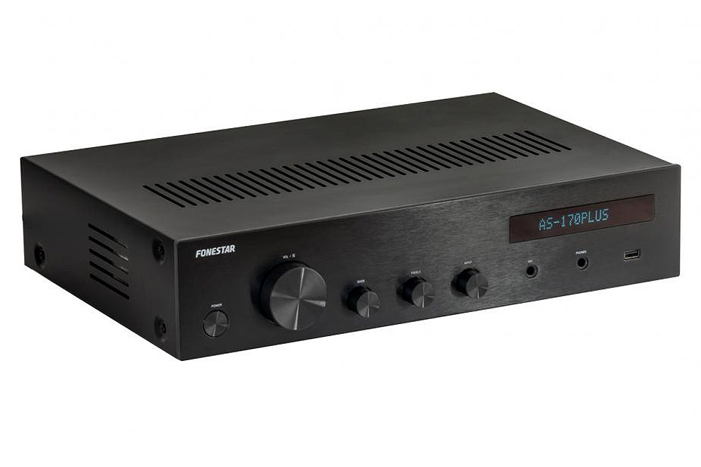 Fonestar_AS170PLUS unverzálny stereo zosilňovač s podporou Bluetooth, FM tunerom a USB vstupom
