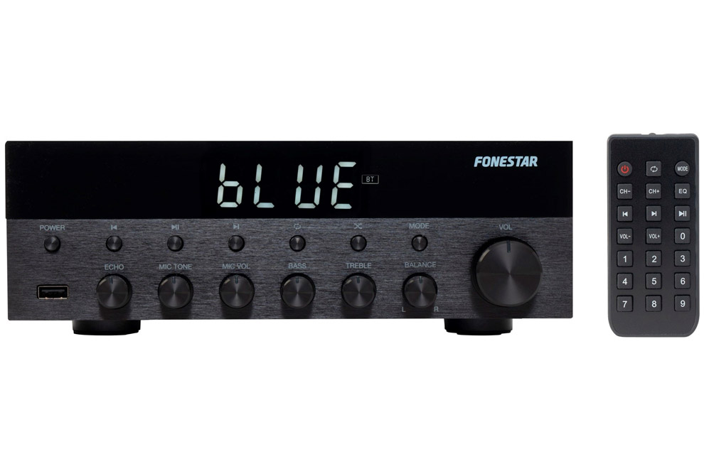 Fonestar_AS_1515 stereo receiver s integrovanm USB vstupom, FM tunerom a podporou Bluetooth