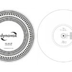 Dynavox-Strobo - obojstranná šablóna pre nastavenie prenosky a otáčok taniera