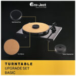 pro-ject-upgrade-set-basic - set príslušenstva pre gramofón pozostávajúci zo závažia Record Puck E, korkového slipmatu Cork It a antivibračných podložiek Damp It