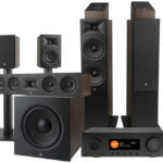 jbl-cinema-ma9100hp-5-1-2-jbl-reproset - cenovo zvýhodnený 5.1.2 kinoset ideálny pre hudbu, hry aj filmy, pozostávajúci zo zosilňovača, stĺpových reproduktorov, regálových reproduktorov, Dolby Atmos reproduktorov, centrálneho reproduktora, aktívneho subwoofera a páru reprostojanov