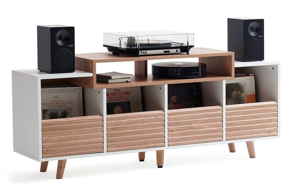 norstone-oslo-1600-white norstone-oslo-1600 - HiFi stolík pre moderných milovníkov vinylového zvuku