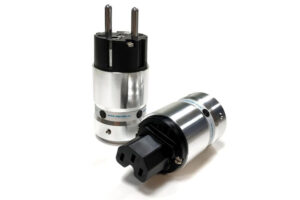 elektronika-praha-power-rhodium-set - pár sieťových konektorov / 250V / 10-16A Schuko a C15 s rhodiovanými kontaktami