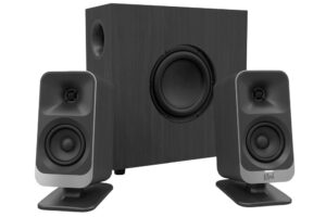 klipsch-promedia-lumina - aktívny 2.1 stolný systém s LED osvetlením, USB-C, Bluetooth 5.3 a výkonom 100 W RMS