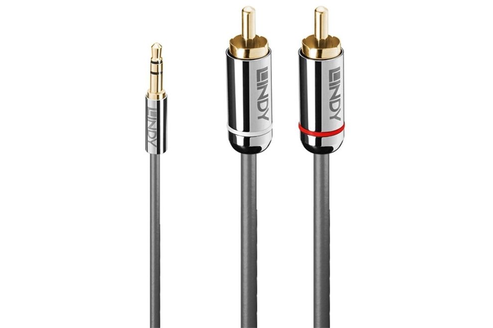 lindy-3-5-mm-jack-2-x-rca-analogovy-kabel Lindy 3.5mm jack - 2x RCA Cinch M/M – Obrázok 1