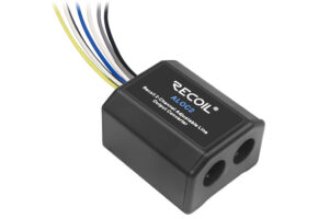 recoil-aloc2-hi-low-adapter - 2-kanálový prevodník z reproduktorového kábla na nastaviteľný linkový výstup RCA 