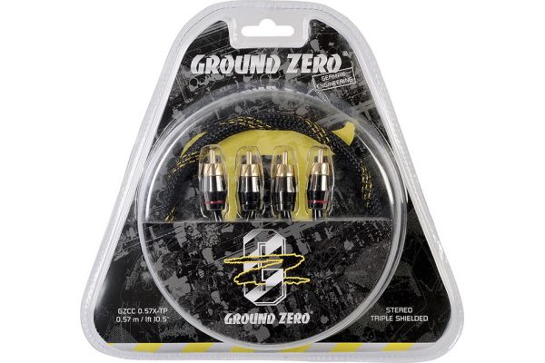 Cavi RCA Ground Zero 5 Metri - Kit 3 Coppie Con Cavo Remote, Tripla Schermatura, Alta Qualità Audio